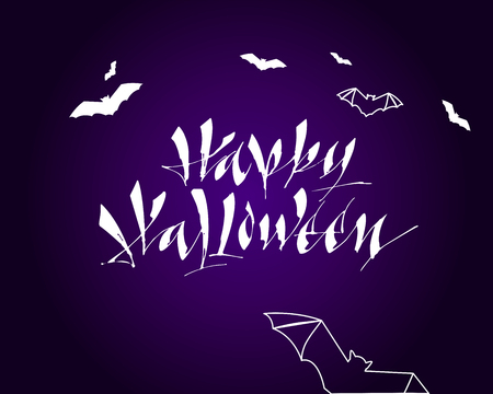 Halloween lettering greeting card vectorのイラスト素材
