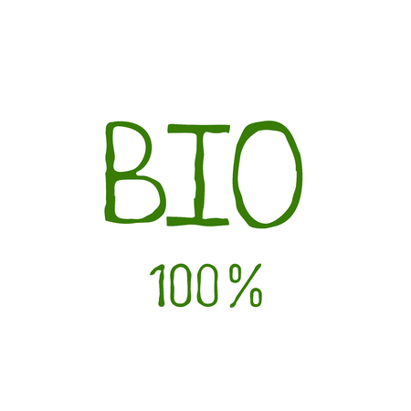 Bio healthy organic food label and high quality product badges.のイラスト素材