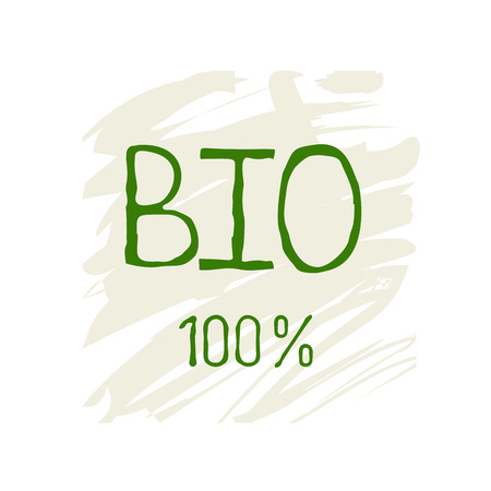Bio healthy organic food label and high quality product badges. Eco, 100 bio and natural product icon. Emblems for cafe, packaging etc. Vectorのイラスト素材