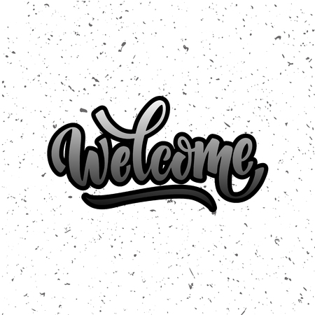 welcome lettering text. Modern calligraphy style illustration.の写真素材