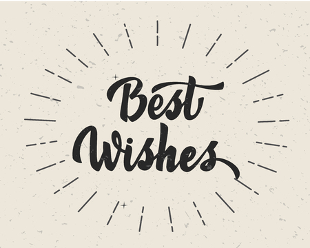 Best wishes - hand lettering inscription to winter holiday design, black and white ink calligraphy, vector illustrationのイラスト素材