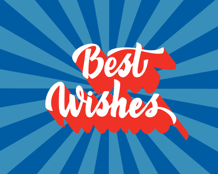 Best wishes - hand lettering inscription to winter holiday design, black and white ink calligraphy, vector illustrationのイラスト素材