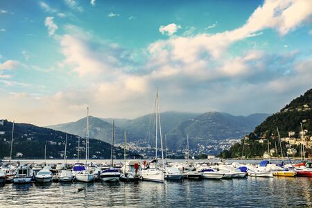 scenic landscapes of Lago di Como - Cadenabbia, Italyのeditorial素材