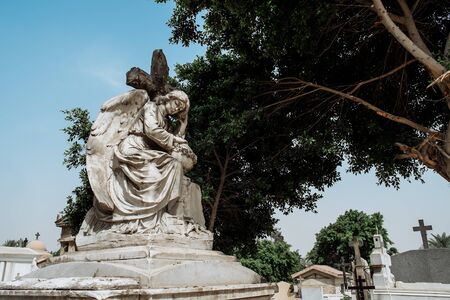 Cairo Egypt 2018 the cemetery of St George monastery with some graves date back to middle agesのeditorial素材