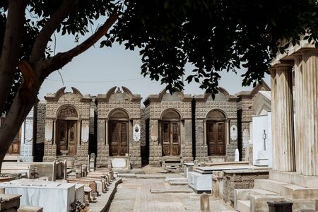 Cairo Egypt 2018 the cemetery of St George monastery with some graves date back to middle agesのeditorial素材