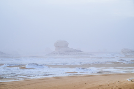 The limestone formation rocks in the White Desert, Egypt