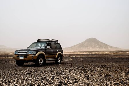 I camped in the Black Desert, White Desert and Crystal Mountain in the western part of Cairo in Egyptのeditorial素材