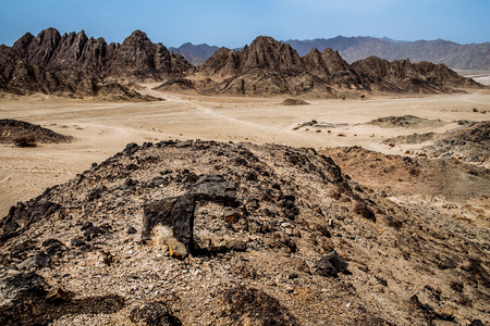 Mountains in the desertの写真素材