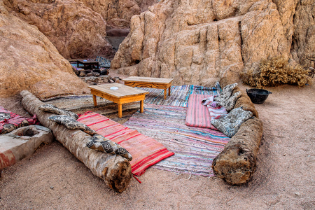 In the shade of Beduin village near Hurghada, egyptの写真素材