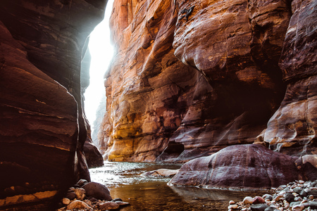 The Beautiful Wadi Mujib near Petra in Jordanの写真素材