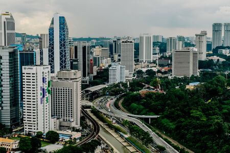 Nov 2018 Kuala Lumpur, Malaysia, panorama view of Kuala Lumpur city center , Malaysiaのeditorial素材