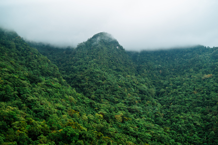 Beautiful mountains, clouds and fog. Mindoro island, Philippines.の写真素材
