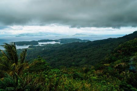 Beautiful mountains, clouds and fog. Mindoro island, Philippines.の写真素材