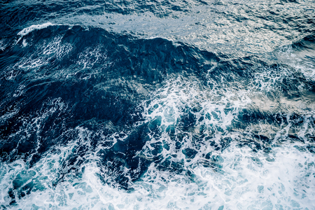 Beautiful blue sea wave photograph close upの写真素材