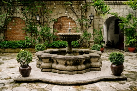Colonial courtyard interior in philippines manilaの写真素材