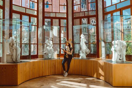 BARCELONA, CATALONIA/SPAIN - Feb 2019: UNESCO World Heritage site Hospital de Sant Pau is Europe's largest Art Nouveau Site. Once a hospital but now renovated it has become a tourist attraction.のeditorial素材