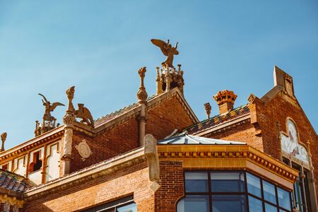 Hospital de la Santa Creu i Sant Pau - modernist building by famous architect Lluis Domenech i Montaner. Architecture of Barcelona inscribed on UNESCO World Heritage List. Feb 2019のeditorial素材
