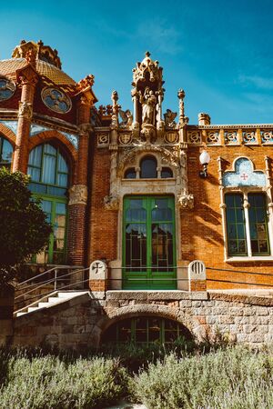 Hospital de la Santa Creu i Sant Pau - modernist building by famous architect Lluis Domenech i Montaner. Architecture of Barcelona inscribed on UNESCO World Heritage List. Feb 2019のeditorial素材