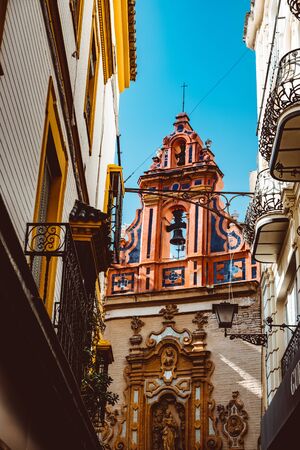 SEVILLE, SPAIN - February 2019 Building designed by Espiau in Seville, Spain. Espiau was a Spanish architect who did most of his work in Seville at the first of the 20th century.のeditorial素材