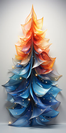 Christmas colorful shiny tree from glass. Vertical Desing for print, card, backdropの素材