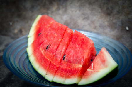 watermelon on a wood background Vintage Styleの写真素材