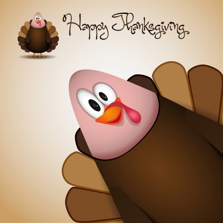Cute cartoon Thanksgiving turkey - vectorのイラスト素材