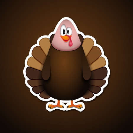 Cute cartoon Thanksgiving turkey のイラスト素材