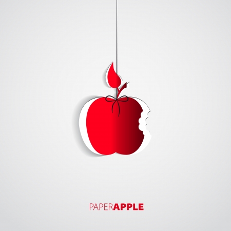 Vector green paper apple card designのイラスト素材