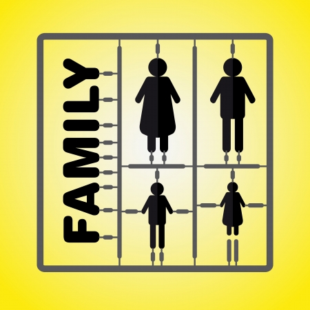 Silhouette family model kit with signのイラスト素材