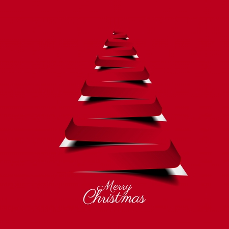 Christmas tree from paper stripes - Merry Christmas themeのイラスト素材