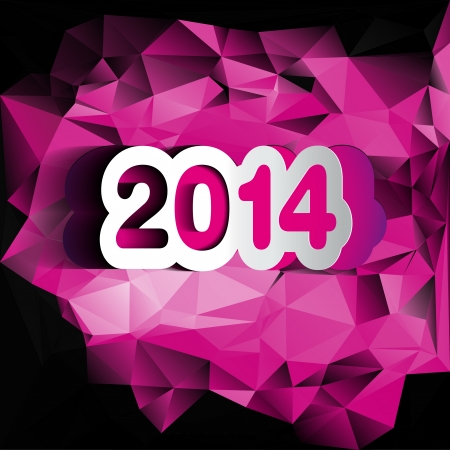 Happy new year background with paper 2014 signのイラスト素材