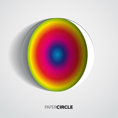 Abstract rainbow paper circle on light background のイラスト素材