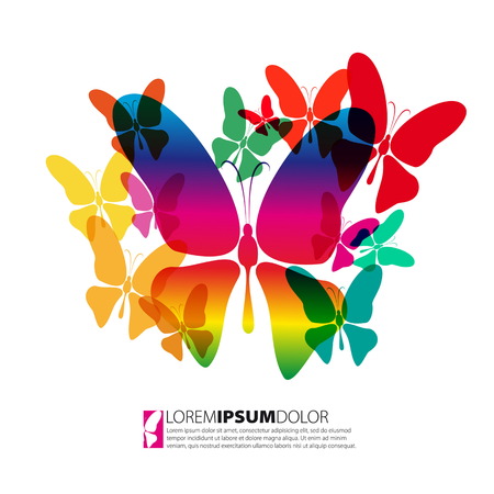 Greeting card with paper butterfly のイラスト素材