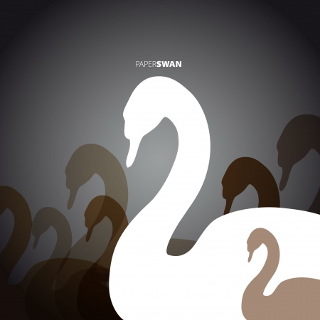 Paper Swan - greeting card symbol - vector illustrationのイラスト素材