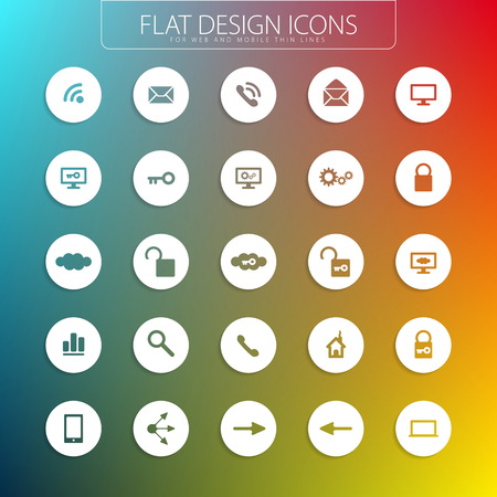 Flat design - icons pack  Simple line icons  Thin Icons Setのイラスト素材