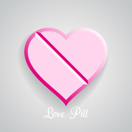 Vector love Pill,  Valentine cureのイラスト素材