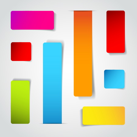 Set of blank rectangle labels with rounded cornersのイラスト素材