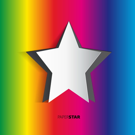 Colorful rainbow vector paper star motiveのイラスト素材