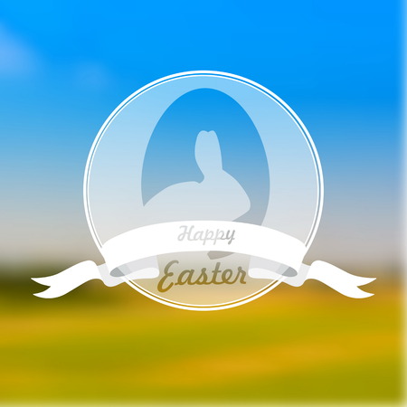 Egg with bunny shape, Happy Easter cardのイラスト素材