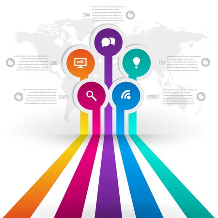 Modern Design template with numbered banners, Business infographics vector illustrationのイラスト素材