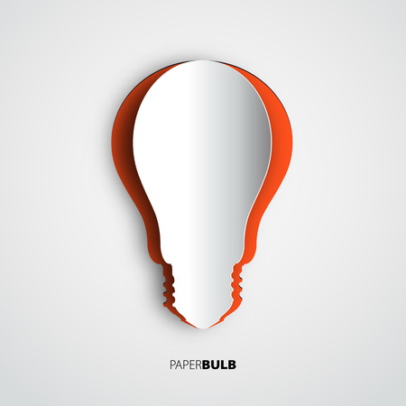 Lightbulb icon papercut, banner template for websites or business design. Idea conceptのイラスト素材