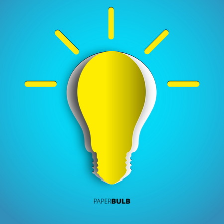 Lightbulb icon papercut, banner template for websites or business design. Idea conceptのイラスト素材