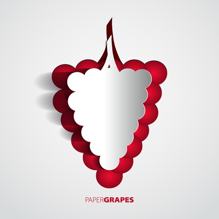 Paper grape cutout - illustration design card のイラスト素材