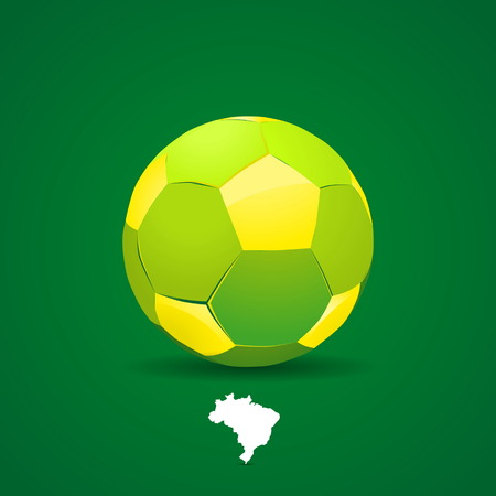 Brazil soccer ball on green backgroundのイラスト素材