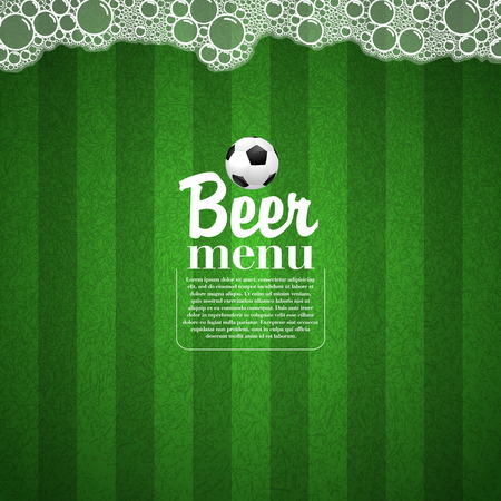 Soccer Beer Menu, Elegant restaurant theme for football and soccer, Vector Illustrationのイラスト素材