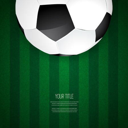 Soccer ball design on green grass background, vector illustrationのイラスト素材