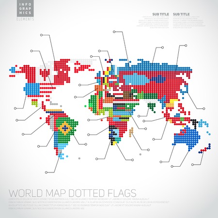 Infographics World map from dots, communication conceptのイラスト素材