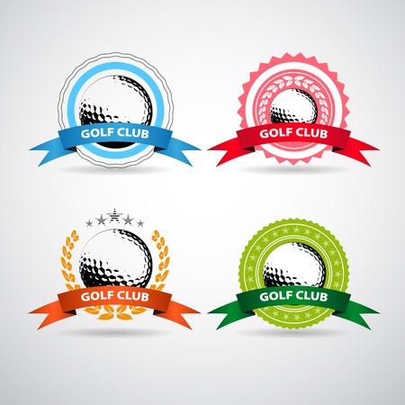 Set of golf club labelsのイラスト素材