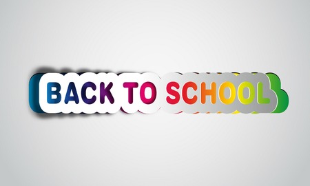 Back to school, realistic papercut, takes the background color, vectorのイラスト素材