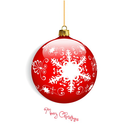 Christmas ball on white backgorund, vector illustrationのイラスト素材
